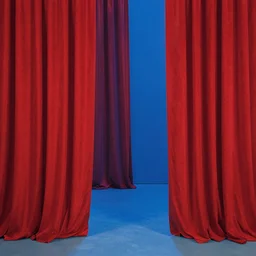 red curtains, capitalism, by rokas aleliunas, zima blue