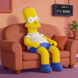 ultra realistic render of The Simpson in the couch, octane render 8K, raytraced shadows, HDR, RTX 3090, refraction
