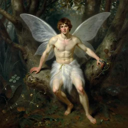 attractive male fairy in the forest posing. highly detailed painting by gaston bussiere, craig mullins, j. c. leyendecker, 8 k