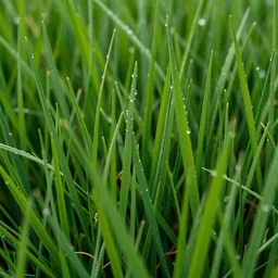 an UltraHD wallpaper of fresh green grass with water drops, DSLR photography, clear image, highly detailed