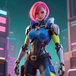 cyberpunk cyborg, super detailed, 8k, colorful palette, realistic, Artstation, 3D, Unreal Engine 5