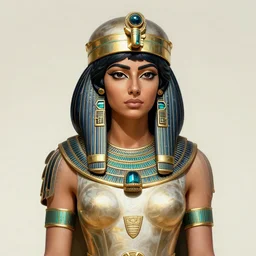 portrait of a female high priestress in sumerian armor, mythology, intense, an ultrafine hyperdetailed illustration by kim jung gi, irakli nadar, sharp focus, fantasy, d & d, light from below, unreal engine 5, global illumination, radiant light