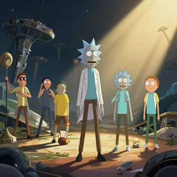 rtx | movie still from inception | rick and morty | by beeple and rutkowski and feng zhu