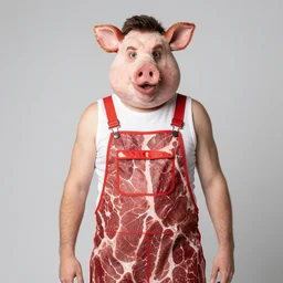 color studio photo john hamm dressed as ham pork meat for halloween costume, detailed