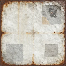 dull aerial photography, crusty rusty  white drizzled collage mixed media