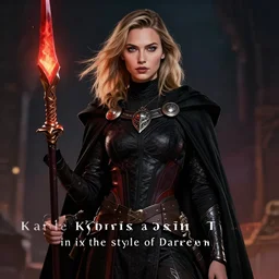 “Karlie Kloss as a sith lord in the style of Darren Tan, trending on artstation, 8k, digital art”
