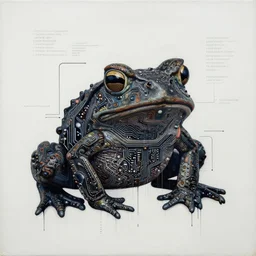 toads, toad, ascii, mechanical artwork, technical, abstract, acrylic, oil, circuit board, clay, lines, vektroid, dots, drips, dimensions, tears, leaks, glitches, geometry, data, datamosh, motherboard, minimal, vinyl, code, cybernetic, painting, dark, eerie, cyber