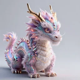 furry fluffy iridescent dragon, by greg rutkowski, trending on artstation, detailed, intricate, elegent, cinematic, 4 k