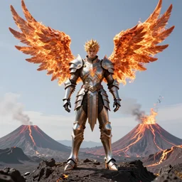 fantasy character portrait, spiky armor male knight with burning angel wings, ultra realistic, wide angle, intricate details, volcano artifacts, highly detailed by peter mohrbacher, hajime sorayama, wayne barlowe, boris vallejo, aaron horkey, gaston bussiere, craig mullins