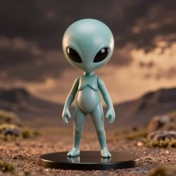a nendoroid of an alien, detailed product photo