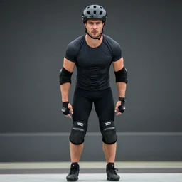 Ben shapiro wearing a helmet, knee pads