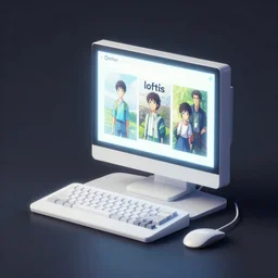 stylized minimalist retro computer of a famous web designer, loftis, cory behance hd, by moebius, makoto shinkai and lois van baarle, ilya kuvshinov, rossdraws global illumination