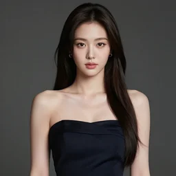 beautiful korean fashion goddness, strapless dress, character portrait in the style of thomas river and artgerm, wlop, cinematic lighting, hyperdetailed, 8 k realistic, symmetrical, global illumination, radiant light, halo, love and mercy, frostbite 3 engine, cryengine, dof, trending on artstation, digital art, chanel