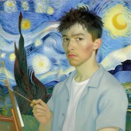 attractive male, painting by vincent van gogh