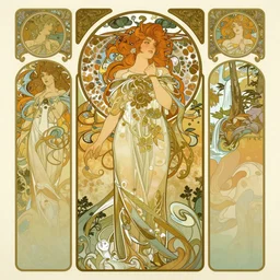 art nouveau and rococo backdrop, by mucha, by fenghua zhong, elegant, forest and waterfall, beautiful, stunning, hd, illustration, fantasy, epic, dungeons and dragons, intricate, elegant, highly detailed, digital painting, artstation, concept art, smooth, sharp focus.