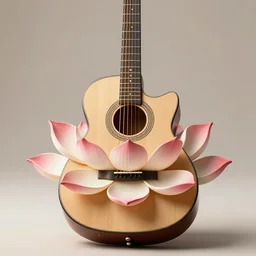 a guitar inspired by the shape of a lotus flower