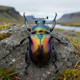 a closeup of a beautiful colorful beetle coleoptera by gustave boulanger, joaquin sorolla. high quality award - winning national geographic by clemens ascher, paul barson. iceland landscape.