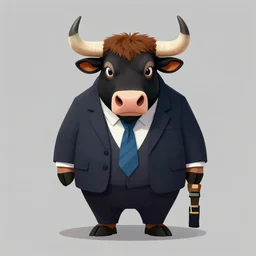 digital art of a bull in a business suit