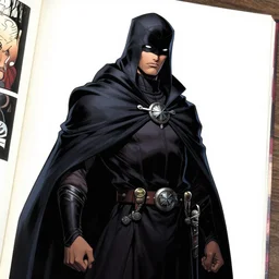 A comic book cover page of a cloaked mage, digital art, comic book, detailed