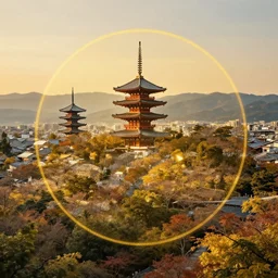 Cosmology of Kyoto landscape, 8K, trending on artstation, golden ratio