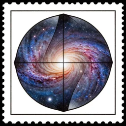 voroni diagram of a milky way galaxy as a postage stamp