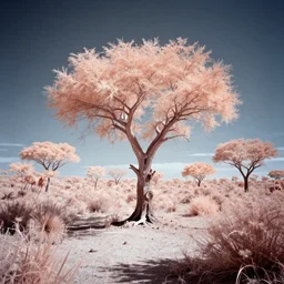 strangely isolated ghost tree in the martian jungle. photograph by neil burnell on infrared film