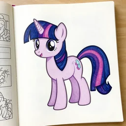 Twilight Sparkle, page from a coloring book