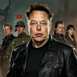 portrait of a communist elon musk, epic, tragic, military art, fantasy, dieselpunk, hd shot, digital portrait, beautiful, artstation, comic style, by artgerm, guy denning, jakub rozalski, magali villeneuve and charlie bowater