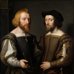 A Renaissance portrait painting of finn and jake