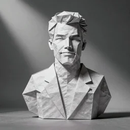 origami paper sculpture of piers morgan