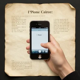 an old, worn parchment depicting detailed instructions of how to use an iphone