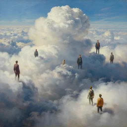 cinematic view of a dreamy cloudscape, tim hildebrandt, wayne barlowe, syd mead, john harris, bruce pennington, donato giancola, larry elmore, oil on canvas, artstation, pixiv, cinematic composition, dramatic, beautiful lighting, sharp, details, hd, hdr, 4 k