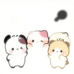3 d kawaii / cute 😍 on white background