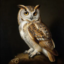 a depiction of an bear owl in the style of the old masters