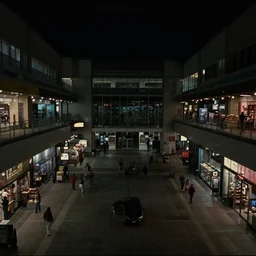 closed liminal mall, 4k, mid night, scary, very dark, 2000s photo