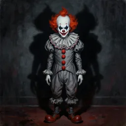 a creepy clown waiting in the dark, concept art, shadows, painting, highly detailed