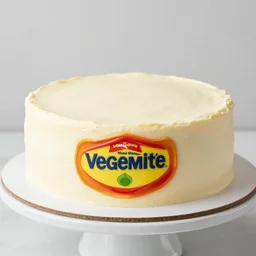 professional photography of a cake made of vegemite
