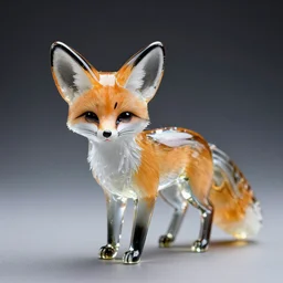 fennec fox made of glass, photography