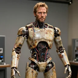 animatronic Chris Pratt, exposed wires, photo, Stan Winston studios, detailed, 4k