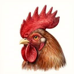 roosterhead cat illustration, detailed