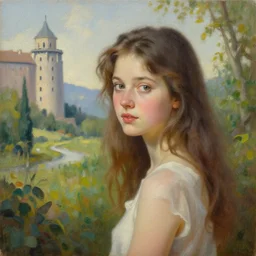 natural landscape | cute woman, painting by syd mead, highly detailed, soft lighting, 8 k resolution, oil on canvas, architectural magazine, beautiful detailed, insanely intricate details, artstation trending