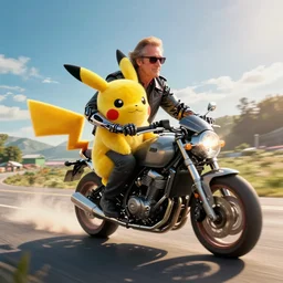 Jack Nicholson plays Pikachu Terminator, scene where he rides motorbike