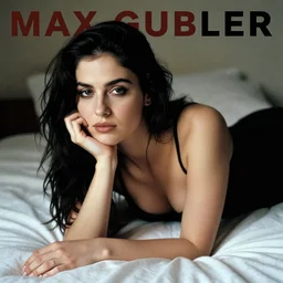a woman laying on a bed with her hand under her chin, an album cover by max gubler, tumblr, cubism, demonic photograph, sensual, hd