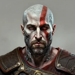 symmetry!! portrait of ryan gosling in the style of god of war, machine parts embedded into face, intricate, elegant, highly detailed, digital painting, artstation, concept art, smooth, sharp focus, illustration, art by artgerm and greg rutkowski and alphonse mucha, 8 k