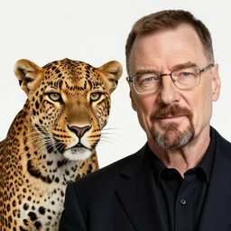 leopard and walter white selfie photo