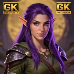 A professional digital portrait painting of a D&D druid, painted by Rebecca Sugar, 4k, digital art, trending on cgsociety, highly detailed, upper body shot, shallow depth of field, purple and yellow lighting, professional lighting, airbrush,