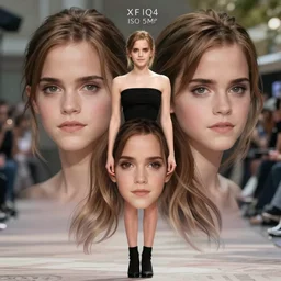 Emma Watson for Victorian Secret as anime character, perfect symmetrical face, full length shot, XF IQ4, 50MP, 50mm, f/1.4, ISO 200, 1/160s, natural light, Adobe Lightroom, DxO Photolab, rule of thirds, symmetrical balance, depth layering, polarizing filter, Sense of Depth, AI enhanced