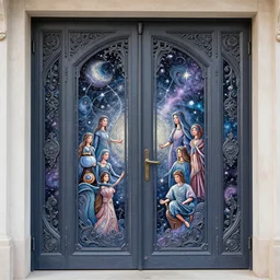 the door of dreams, ornate, detailed, beautiful, cosmic, Krenz Cushart, Lilia Alvarado, Sophie Anderson, Mark Arian, Bob Byerley, Charlie Bowater,