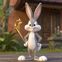 A photo of bugs bunny in the movie about Bali, award winning photography, 50 mm