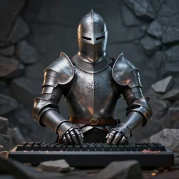 a keyboard warrioras a knight